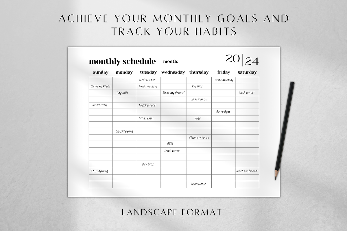 Digital Monthly Schedule Tracker, a Print Template by BRANDcontent (Photo 2 of 6)