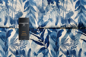 Cyanotype Set Of Seamless Patterns