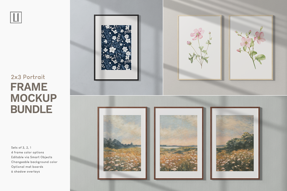 2x3 Portrait Frame Mockup Bundle, a Household Mockup by Lelu Art Design (Photo 1 of 11)