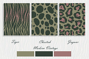 Wild Animal Print Set Modern Vintage, a Pattern Graphic by Oksana Dovhopol Art (Thumbnail 8 of 19)