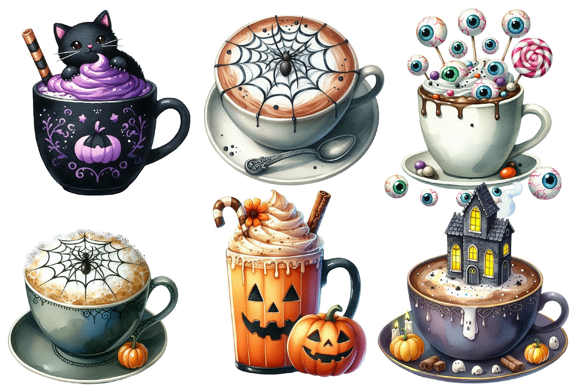 Halloween Coffee Latte Clipart, an Illustration by Designworld (Photo 5 of 6)