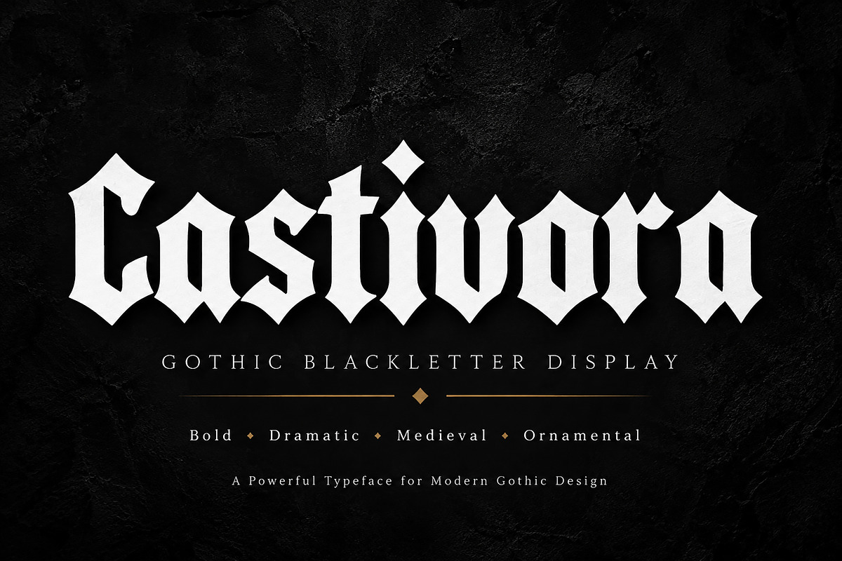 Castivora, a Blackletter Font by Wow Magic (Photo 1 of 4)
