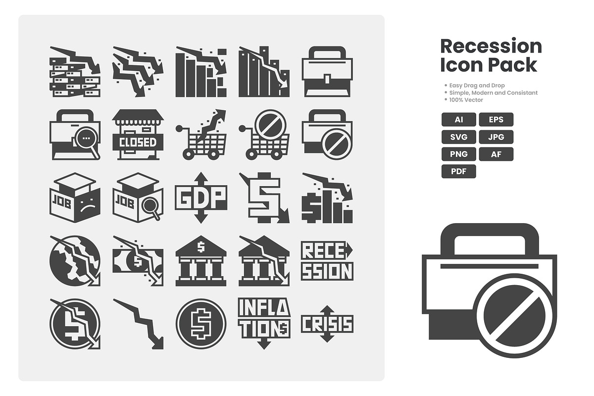 Recession icon pack, a Solid Icon by erifqizeicon (Photo 3 of 3)