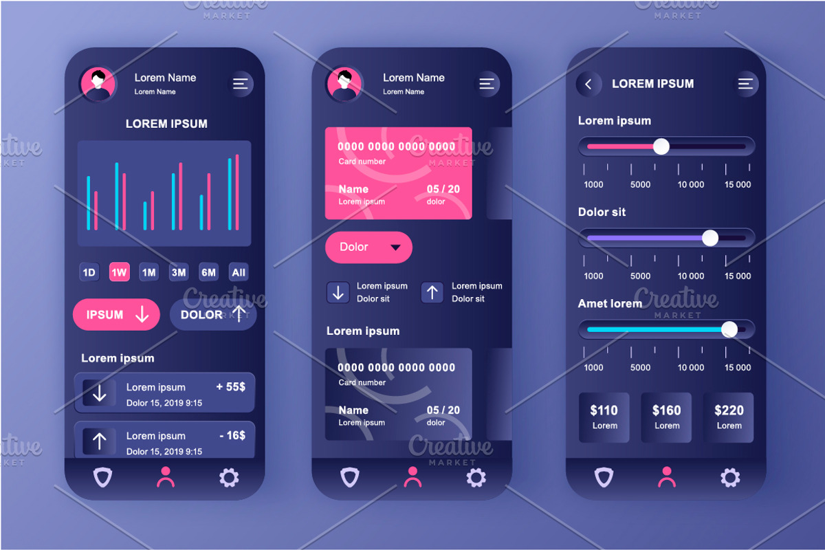 Unique Mobile App UI Kit, an App Template by alexdndz (Photo 6 of 36)