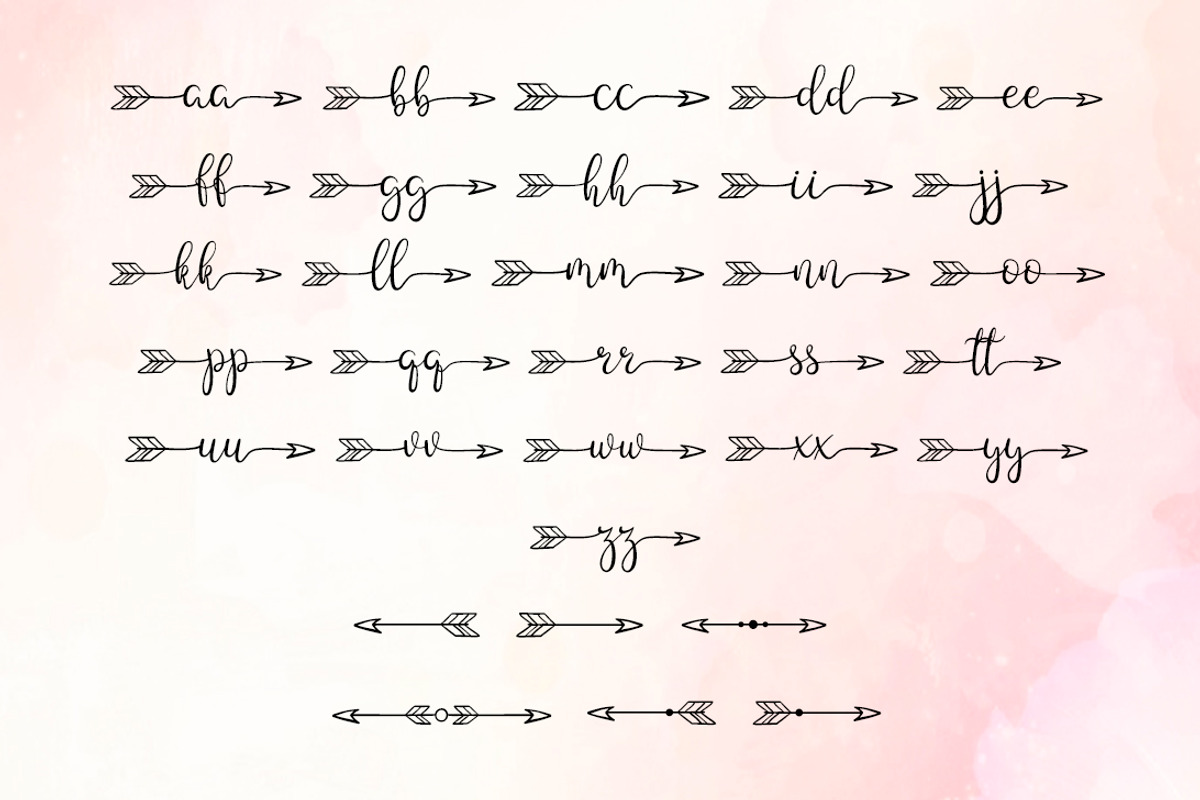 Arrow font, a Script Font by JuliaKJ (Photo 3 of 5)