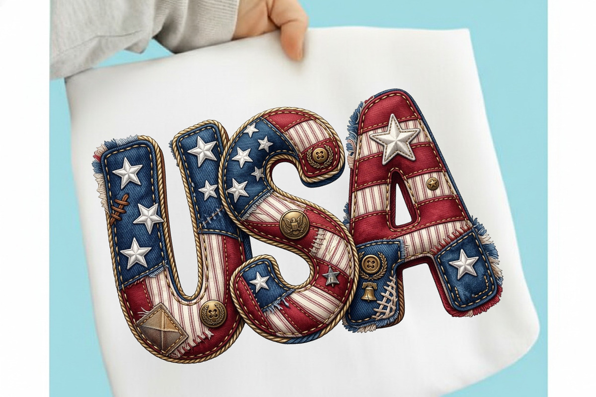 Independence Day USA Patchwork PNG, an Illustration by designcity5 (Photo 1 of 4)