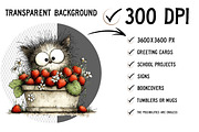 Strawberry Cat PNG Clipart, an Animal Illustration by Craft Nest (Thumbnail 2 of 5)