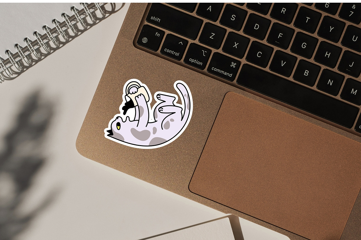 22 Hand Drawn Cats & Coffee Stickers, a Food Illustration by Kristina Chistiakova (Photo 7 of 7)