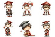 Graduation Kids PNG Clipart, a Seasonal Illustration by Designking (Thumbnail 2 of 5)