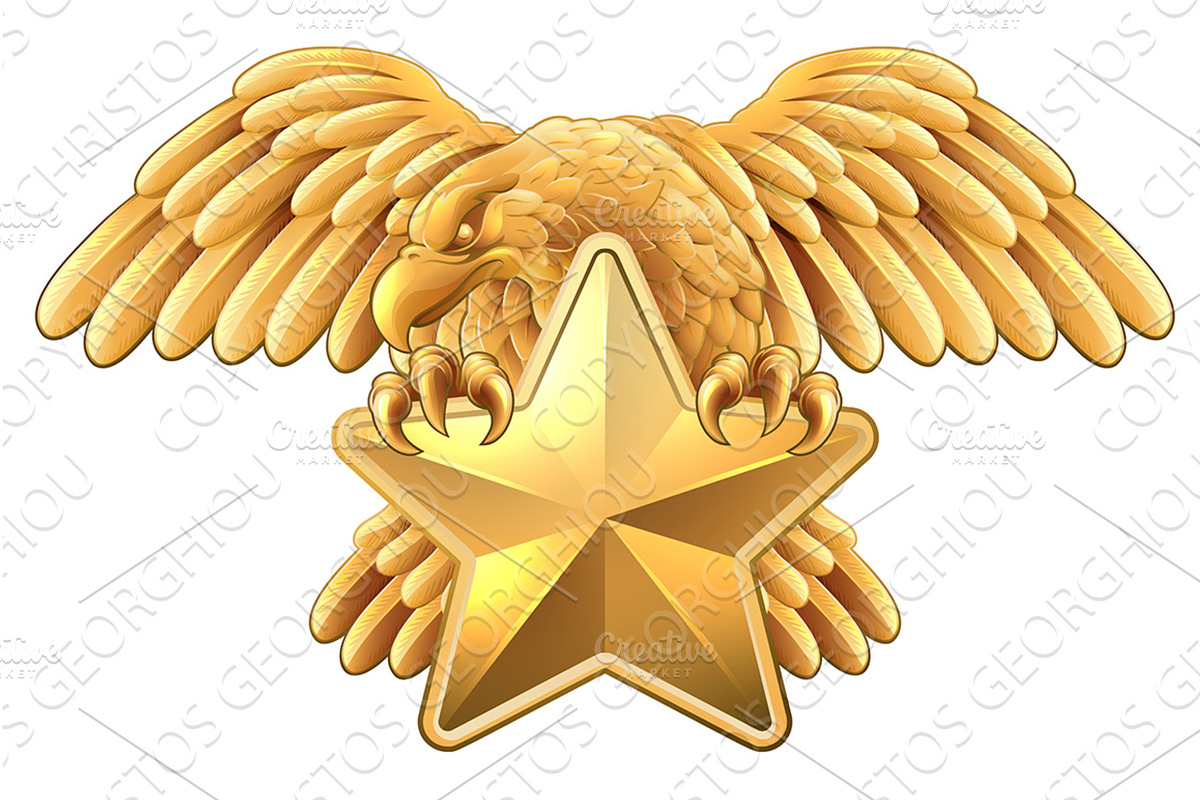 Eagle Star Symbol Crest Banner, an Object Illustration by Christos Georghiou