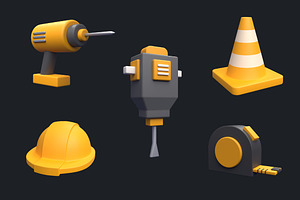 Construction Tools 3D Illustration