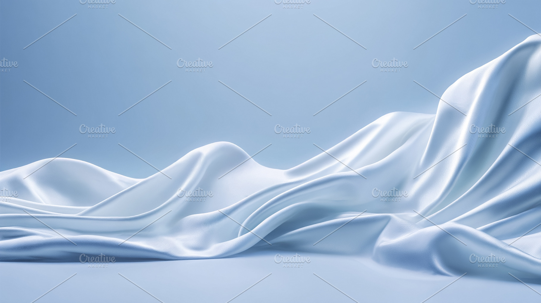 Blue wavy silk fabric creating elegant drapes and smooth ripples, a Photo by Studio ANNA