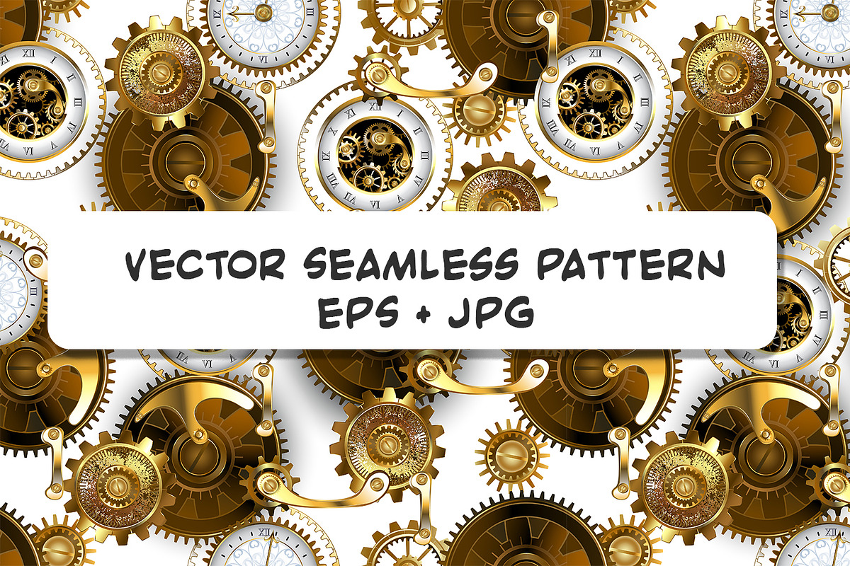 Seamless white pattern with gears, a Pattern Graphic by blackmoon9
