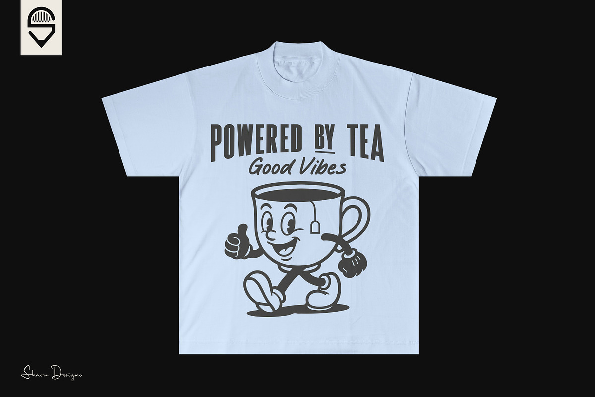 Tea Cup Retro Character T-shirt, a Graphic by shaondesigns (Photo 3 of 4)