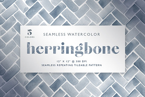 Watercolor Herringbone Pattern