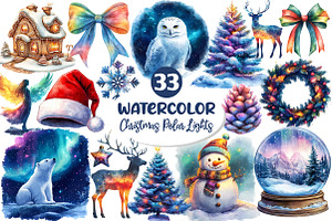 Christmas Polar Lights Clipart, an Illustration by Dream Creation