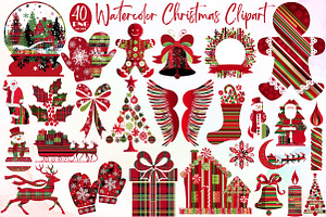 Watercolor Christmas Pattern PNG Cli, an Illustration by Sublimation Artist
