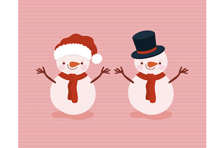 two xmas snowman, an Illustration by studiogstock