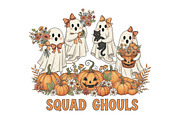 Squad Ghouls Girly Halloween Fall, an Illustration by CraftArtStudio (Thumbnail 1 of 4)