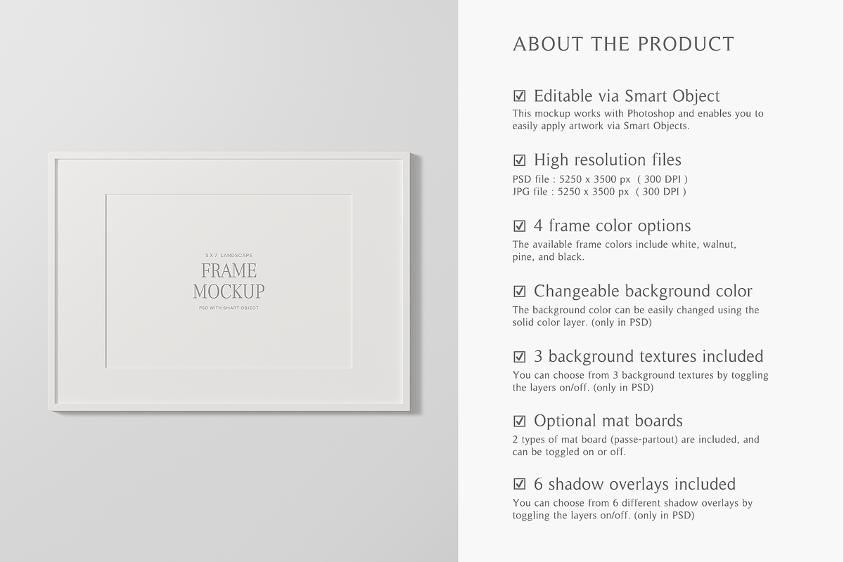 5x7 Frame Mockup Landscape, a Household Mockup by Lelu Art Design (Photo 6 of 11)