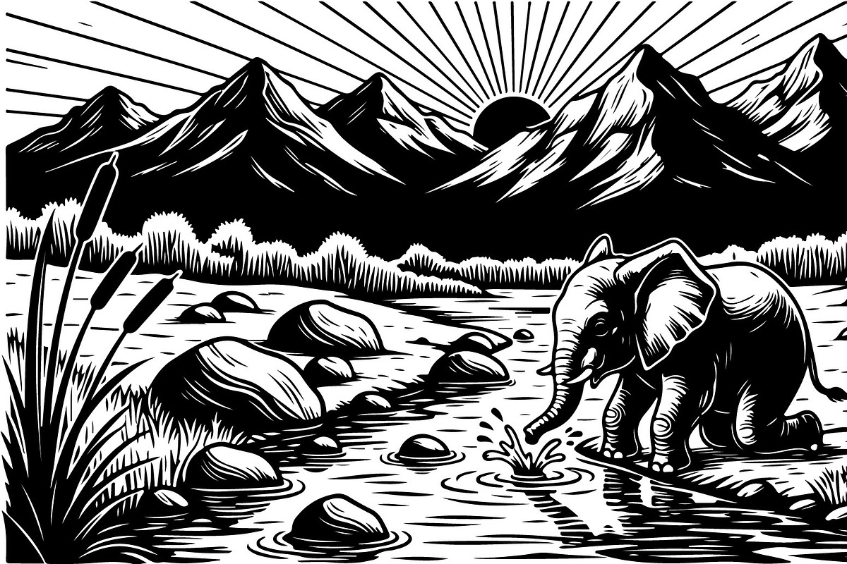 Wild Elephant Silhouette Set, an Illustration by jahid234 (Photo 14 of 21)