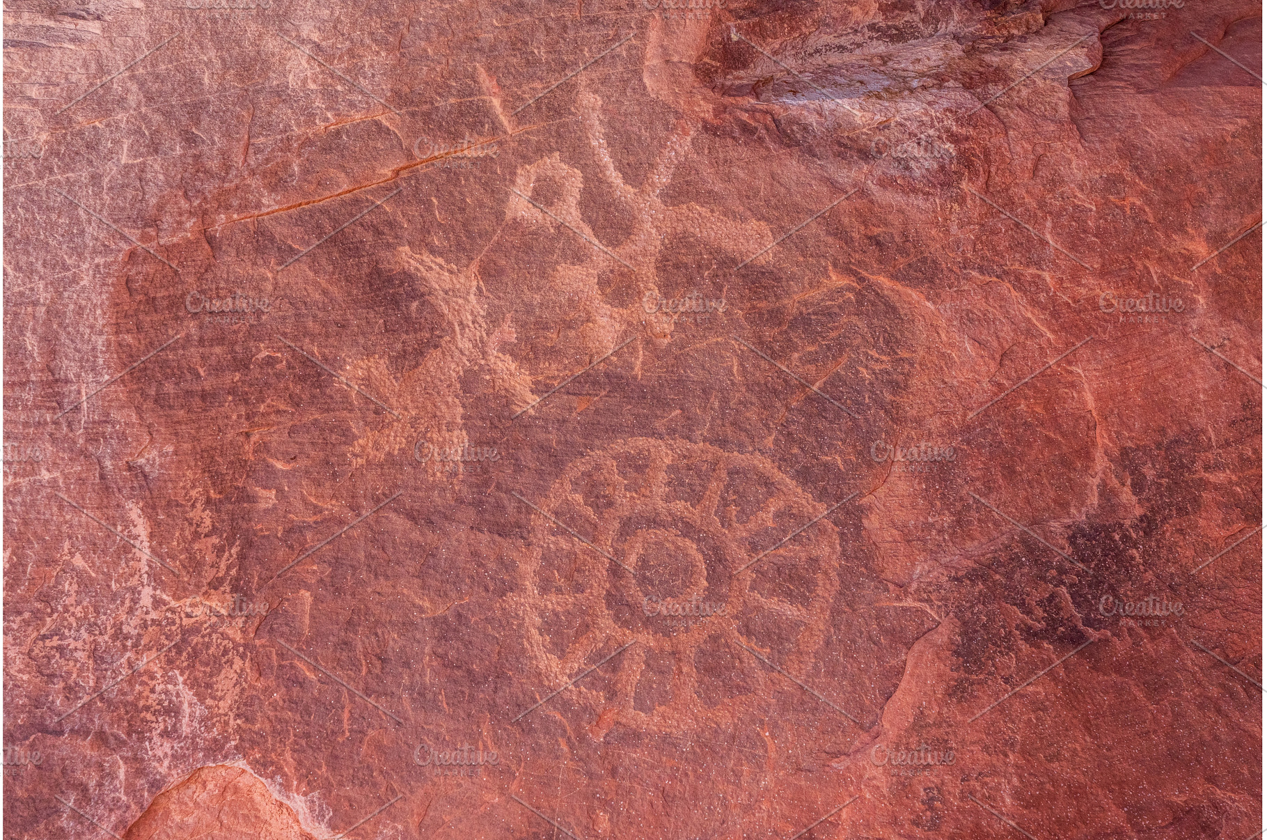 Detail of Petroglyphs on Atlatl Rock, an Animal Photo by Backyard Stock