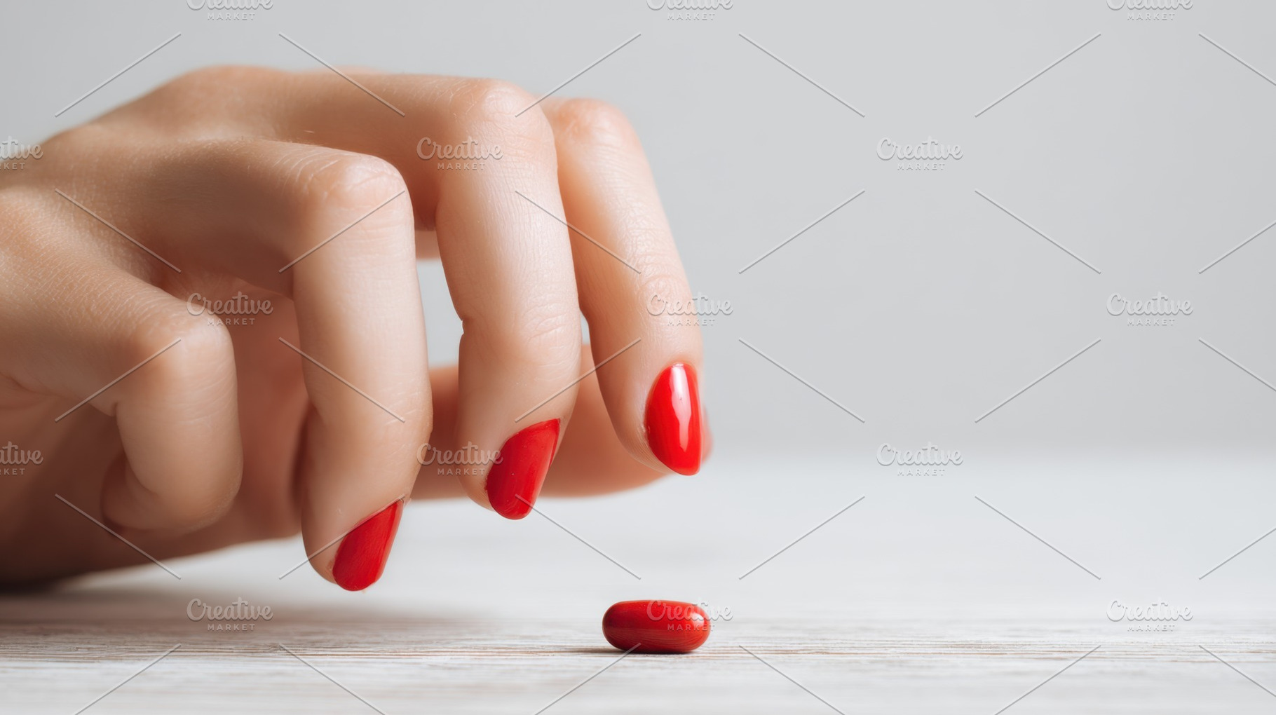 Person reaches for a red pill, a Photo by Beautiful things