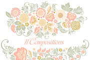 Glitter wedding flowers and leaves, an Illustration by antuanetto (Thumbnail 5 of 14)