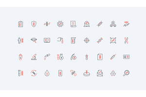 Genetic research dna test icons, an Illustration by Lemberg Vector
