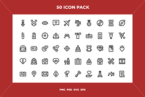 Love icons, an Outline Icon by Wencory