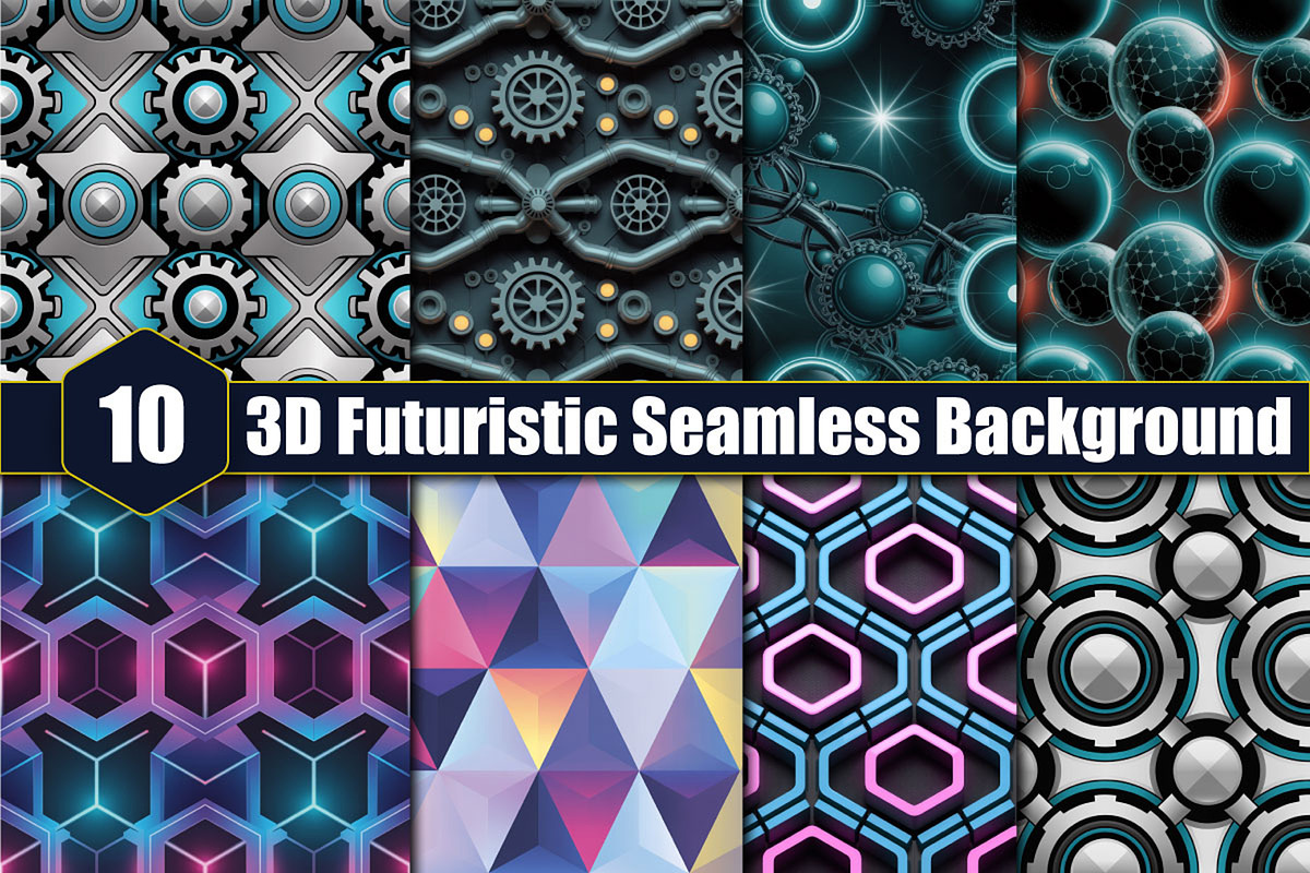 3D Futuristic Seamless Background, a Background Graphic by protabsorkar11 (Photo 1 of 2)
