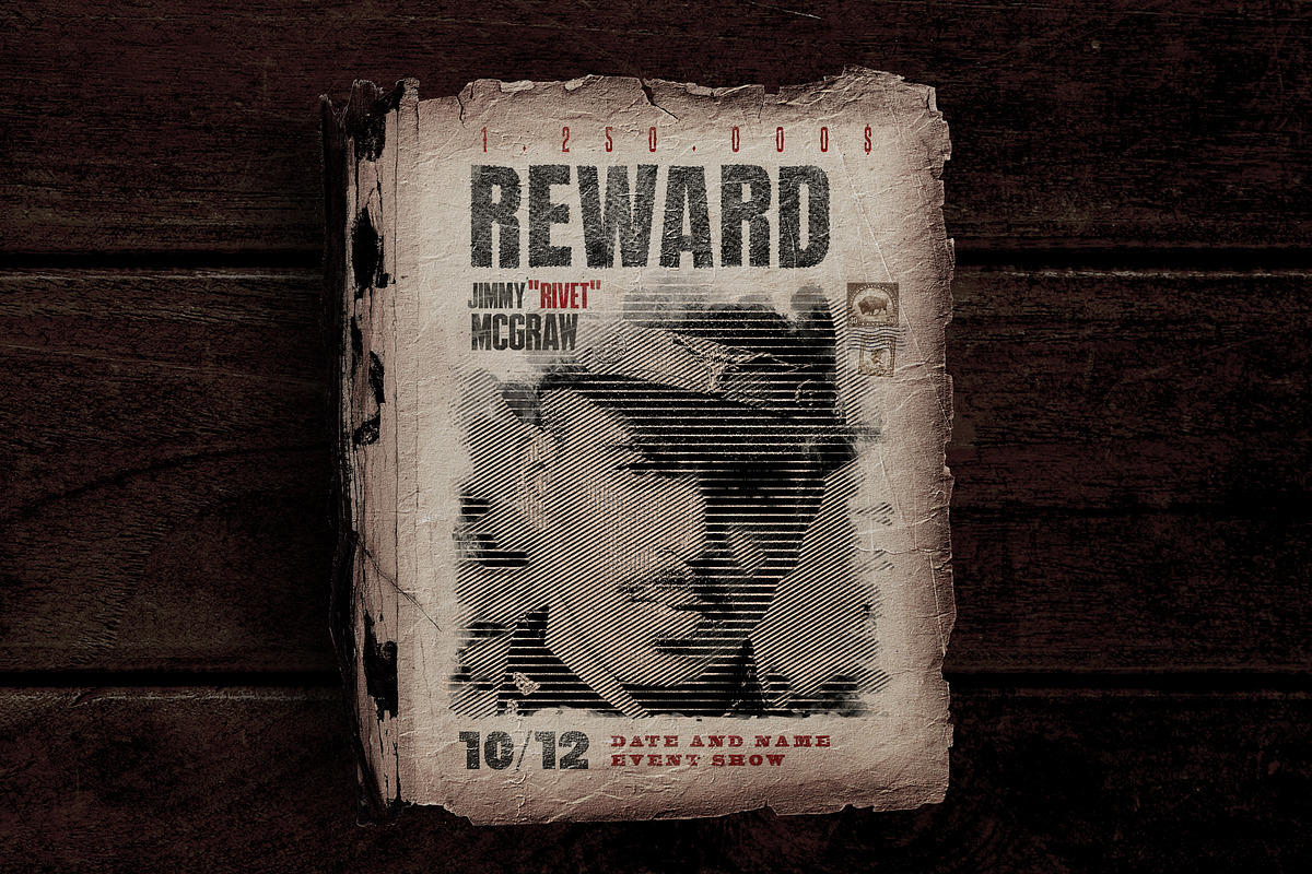 Old Wild West Wanted Poster Template