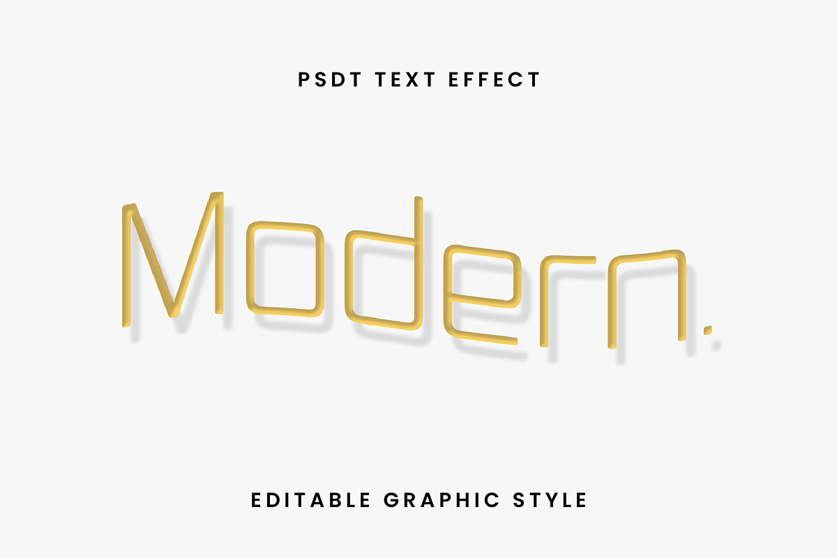 Minimal Gold Outline Text Effect
