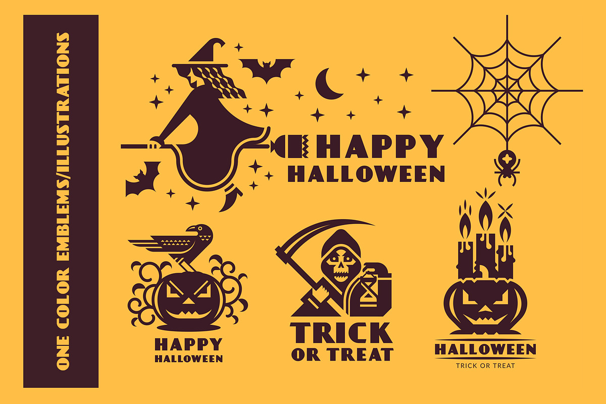 Happy Halloween design pack, an Object Illustration by Alexey Boychenko (Photo 7 of 8)