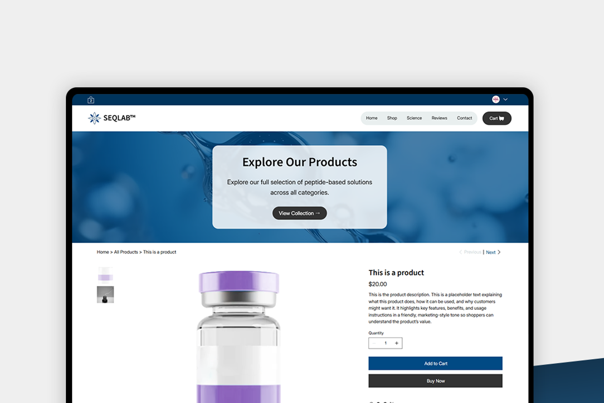 Peptide / Serum - Wix Studio Website, a Wix Template by Kitteeh (Photo 7 of 13)