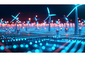Futuristic energy grid with glowing, a Technology Illustration by Lermont51
