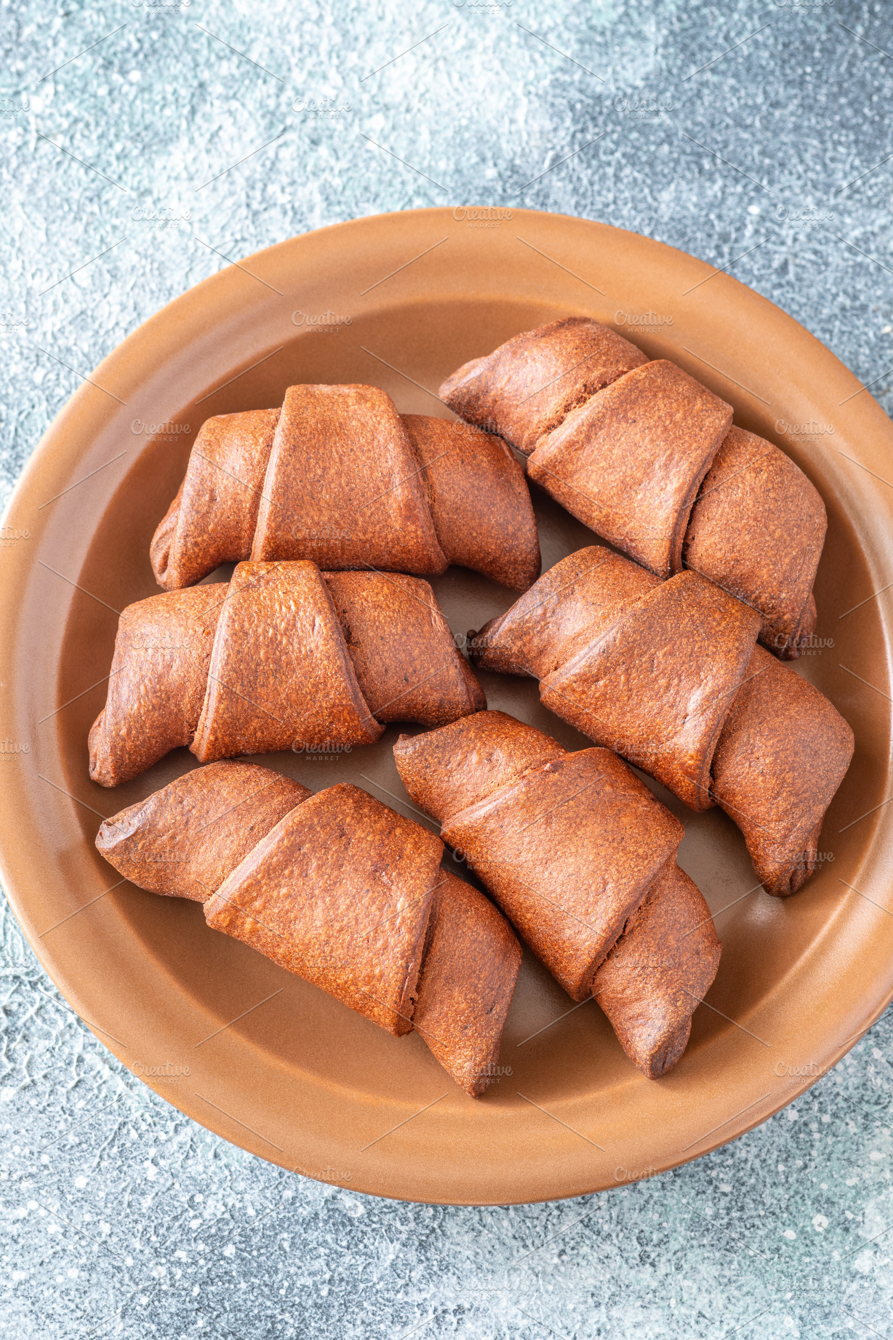 Fresh chocolate croissants, a Food & Drink Photo by Alexander Prokopenko