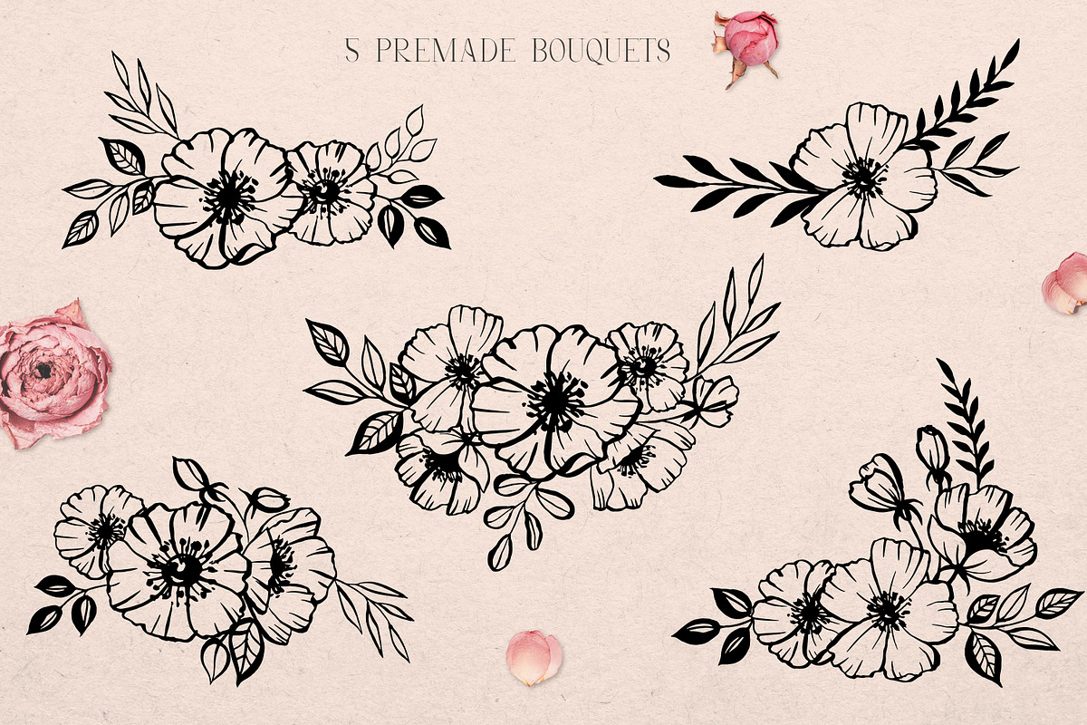 Line Art Women & Flowers Collection, a Healthcare Illustration by Dervik Art Store (Photo 7 of 9)