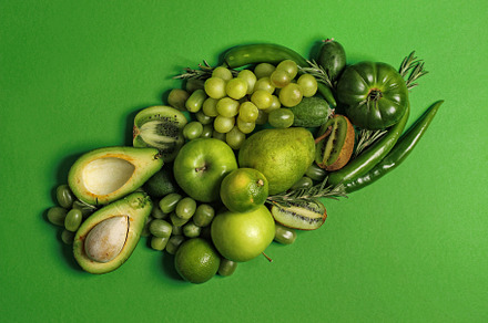 Green vegetables and fruits, a Food & Drink Photo by MonkeyBOX
