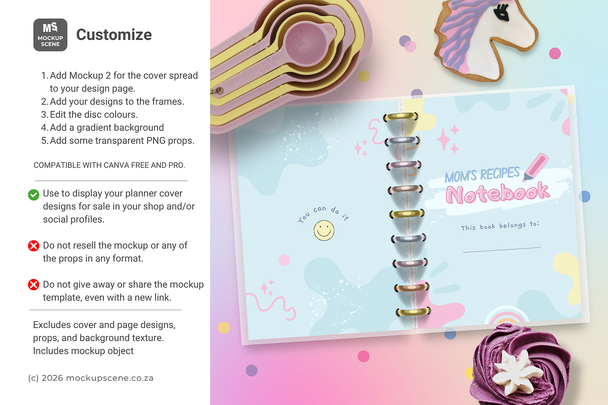 A5 Disc Bound Planner Canva Mockup, a Books & Magazine Mockup by Mockup Scene (Photo 8 of 10)