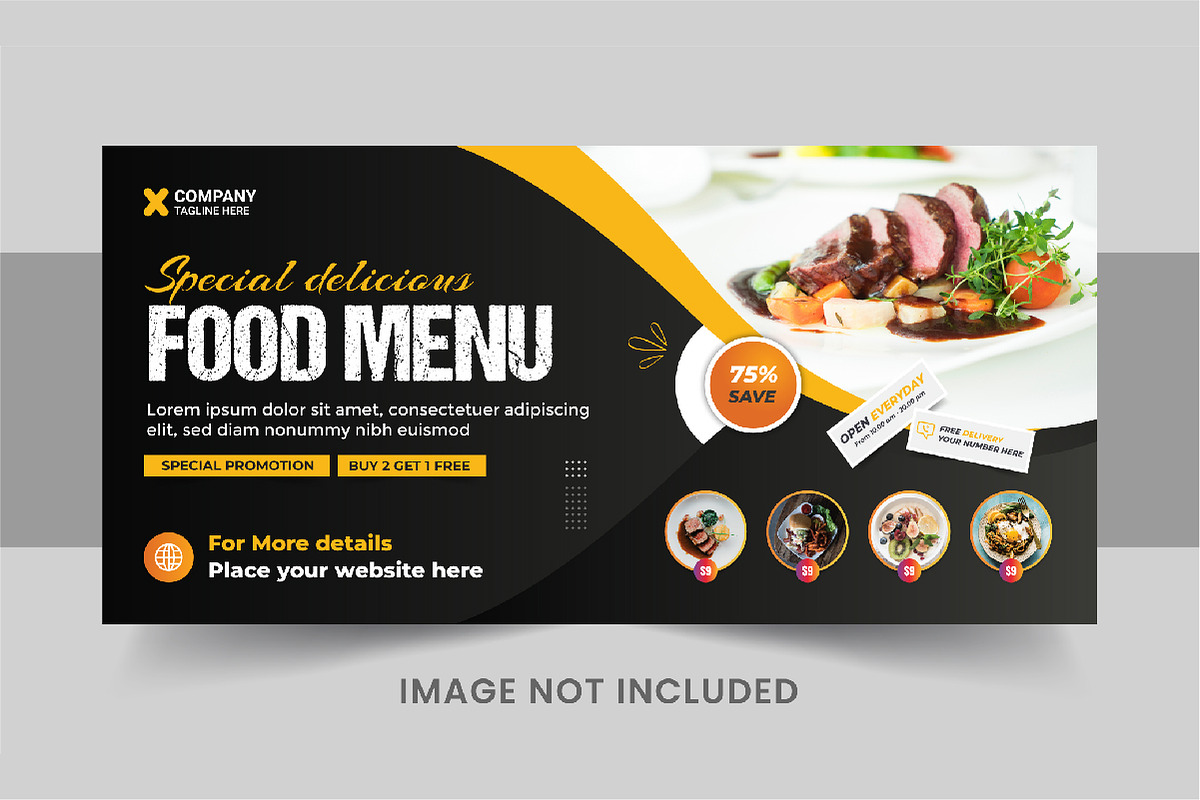 Food web banner template design, a Social Media Template by Pavel_design