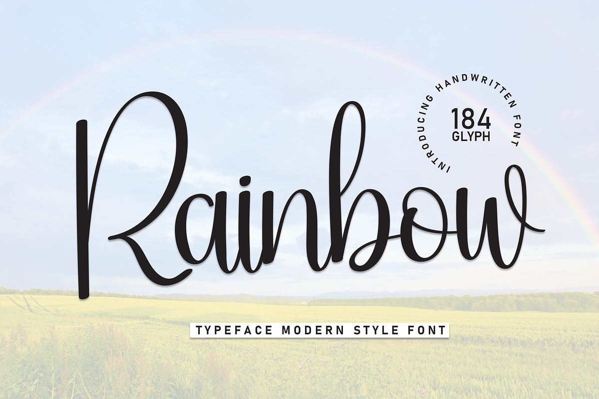 Rainbow | Script Font, a Handwritten Font by Scratchones (Photo 1 of 8)
