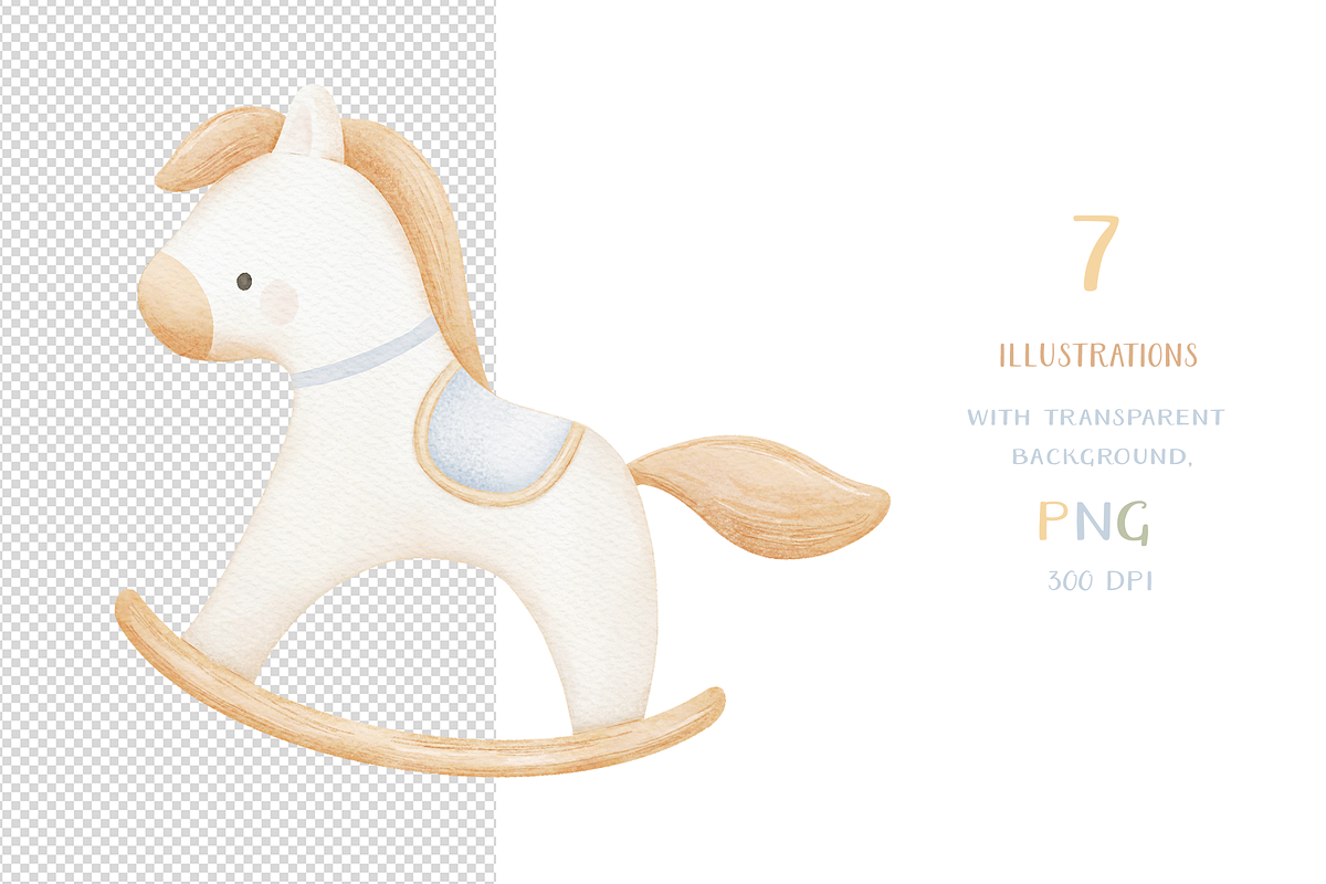 Boho Rocking Horse Pearl Blue, an Object Illustration by tetiartline (Photo 5 of 7)