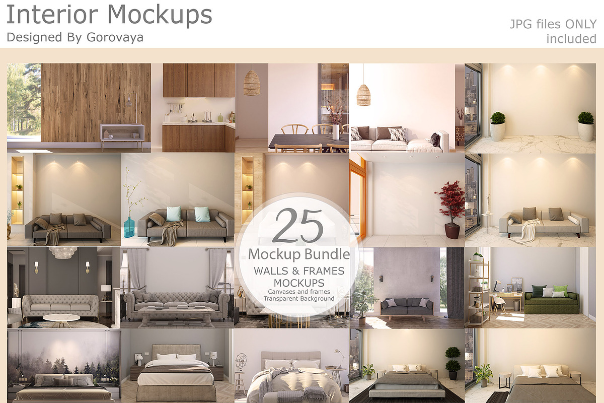 Big Bundle 25 Interior Mockups, a Product Mockup by Designed By Gorovaya