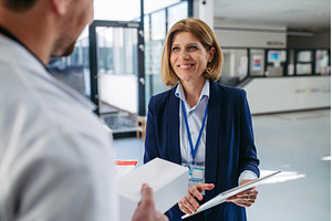 Female medical sales representative, a Business Photo by HalfPoint