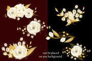 White Wedding Floral Clipart, an Object Graphic by savanamm design (Thumbnail 5 of 8)