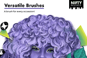 Nifty Brushes for Procreate, a Brush Add-On by Riveros Illustration (Thumbnail 9 of 11)
