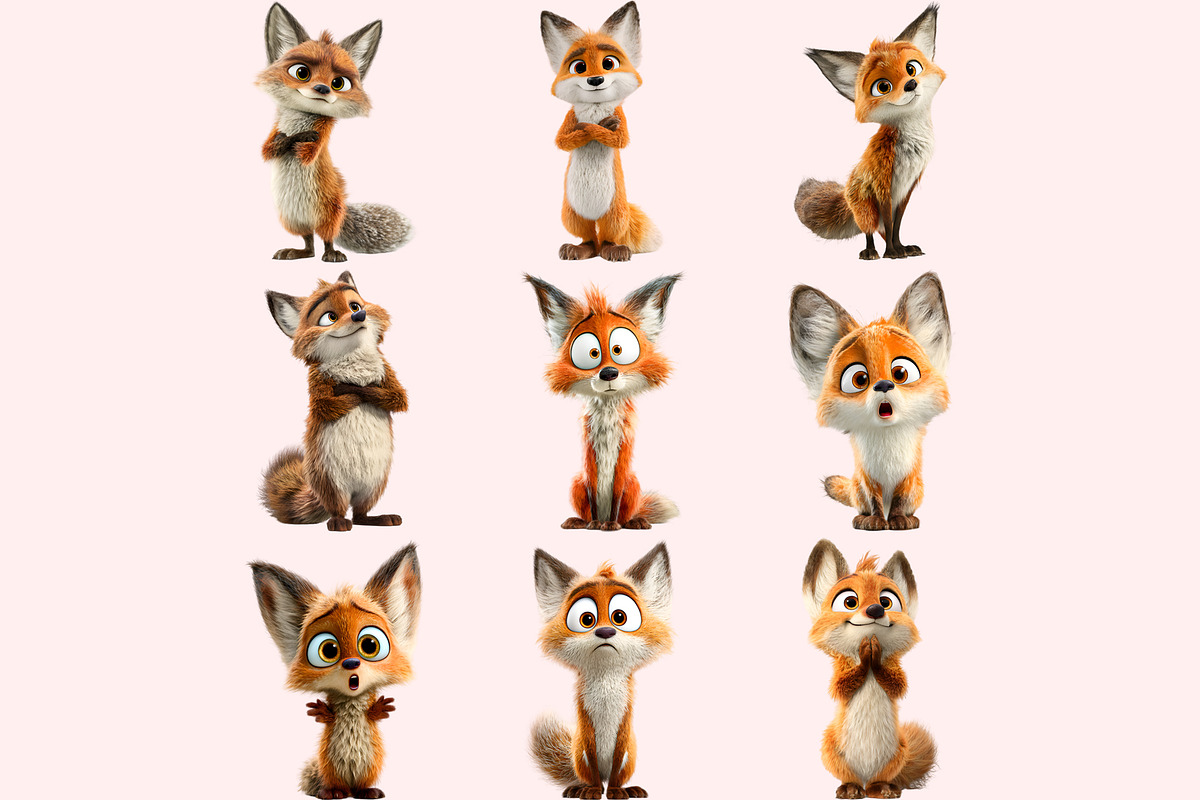 Funny Fox Clipart PNG Bundle, a Graphic by M9 Design (Photo 6 of 9)