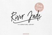 River Jade signature font & logos, a Script Font by Angele Kamp (Thumbnail 1 of 10)