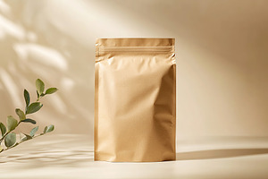 Craft brown bag packaging with ziplock, a Photo by AlyaAnd